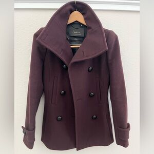 T Babaton Aritzia Wool and Cashmere Burgundy Peacoat XS